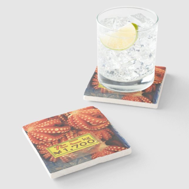 Octopus Tako たこ Tsukiji Fish Market, Tokyo, Japan Stone Coaster (Side)
