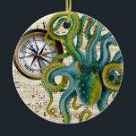 Octopus Tentacles Compass Music Ceramic Tree Decoration<br><div class="desc">octopus art design</div>