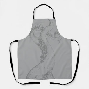 octopus tentacles grey on grey apron