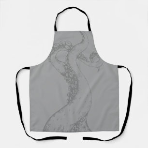 octopus tentacles grey on grey apron