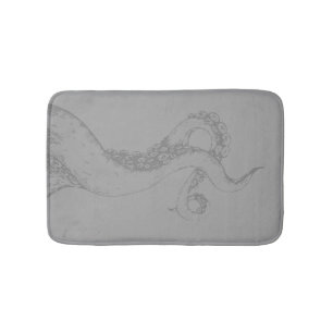 octopus tentacles grey on grey bath mat