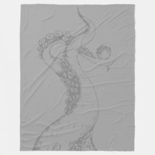 octopus tentacles grey on grey blanket