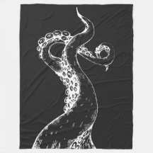 octopus tentacles negative on black blanket