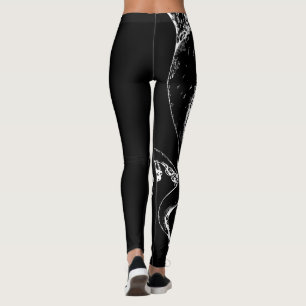octopus tentacles negative on black leggings