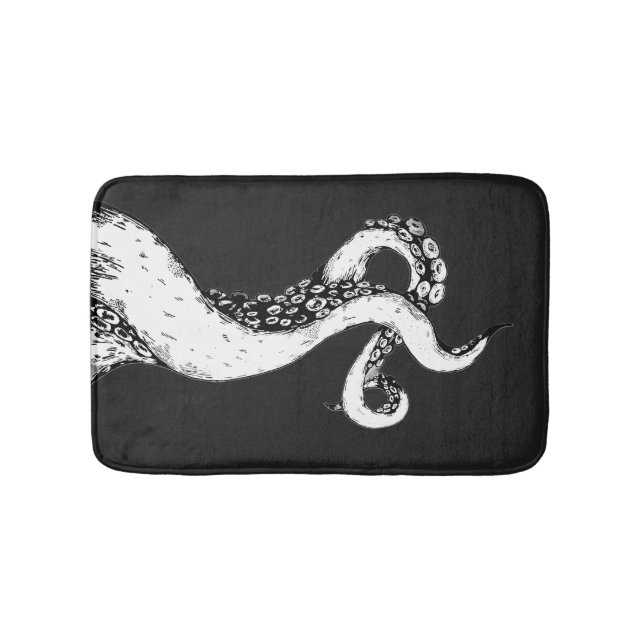 octopus tentacles on black bath mat (Front)