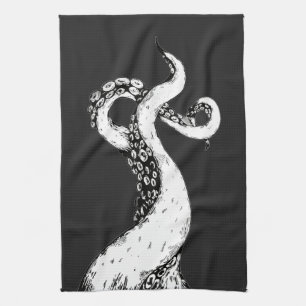 octopus tentacles on black tea towel