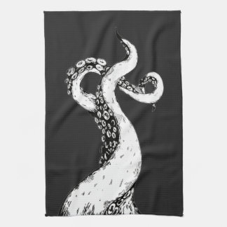 octopus tentacles on black tea towel