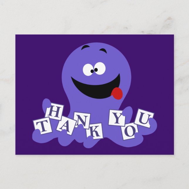 Octopus Thank You Postcard (Front)