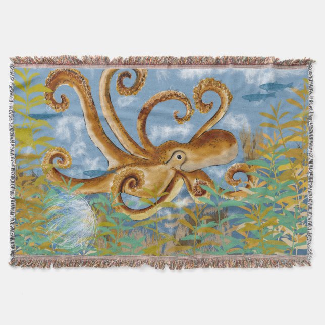 Octopus Throw Blanket (Front)