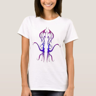 Octopus Tribal Tattoo Design - blue and purple T-Shirt