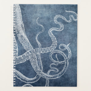Octopus Twilight Blue Denim Watercolor Art Planner