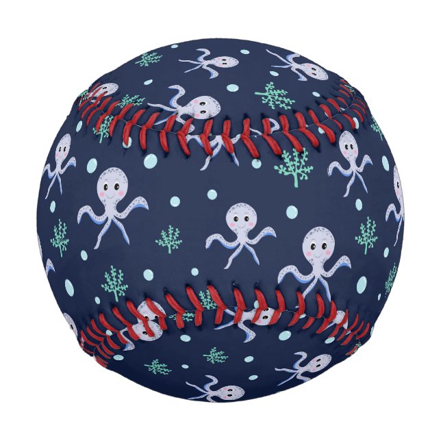 Octopus under the sea kids pattern baseball (Front)