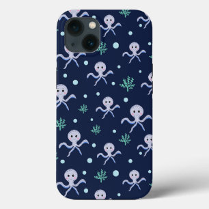 Octopus under the sea kids pattern iPhone 13 case