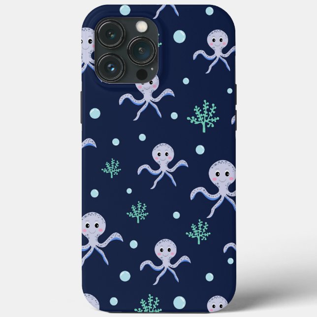 Octopus under the sea kids pattern Case-Mate iPhone case (Back)