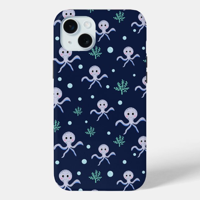 Octopus under the sea kids pattern Case-Mate iPhone case (Back)