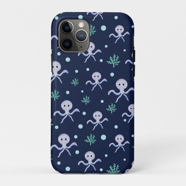 Octopus under the sea kids pattern Case-Mate iPhone case (Back)
