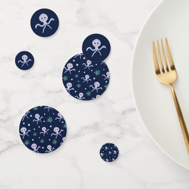 Octopus under the sea kids pattern confetti (Group)