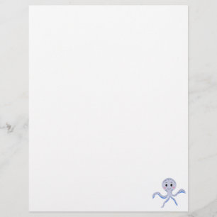 Octopus under the sea kids pattern custom letterhead