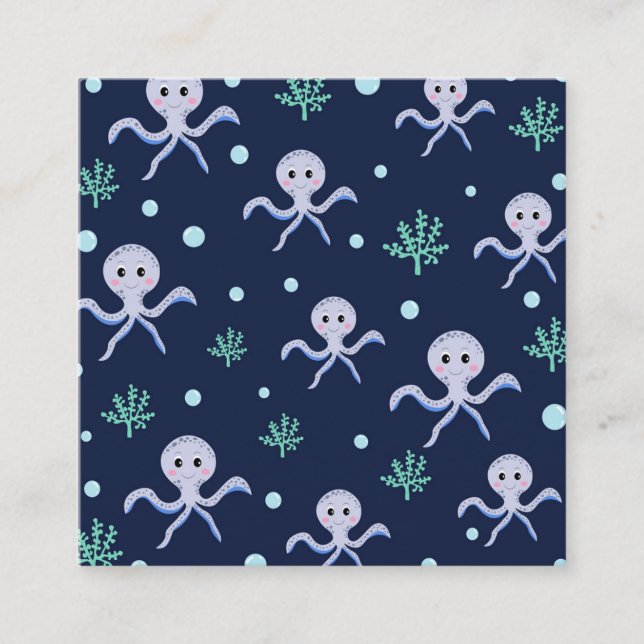 Octopus under the sea kids pattern discount card (Front)