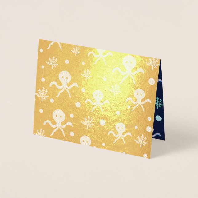 Octopus under the sea kids pattern foil card (Front)