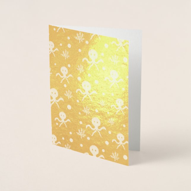 Octopus under the sea kids pattern foil card (Front)