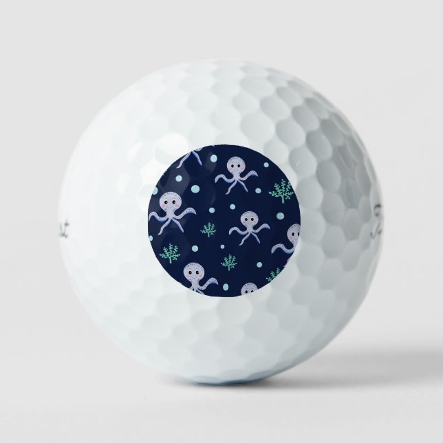 Octopus under the sea kids pattern golf balls (Front)