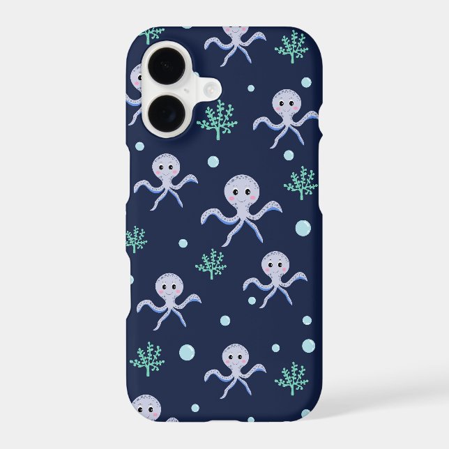 Octopus under the sea kids pattern iPhone case (Back)