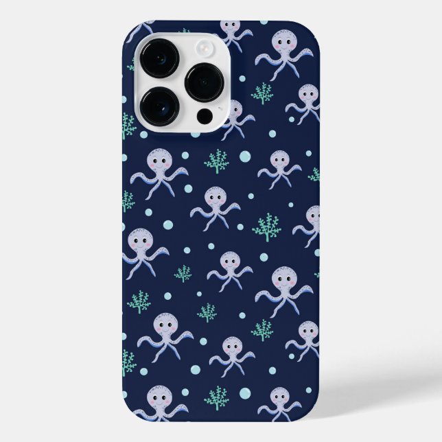 Octopus under the sea kids pattern iPhone case (Back)