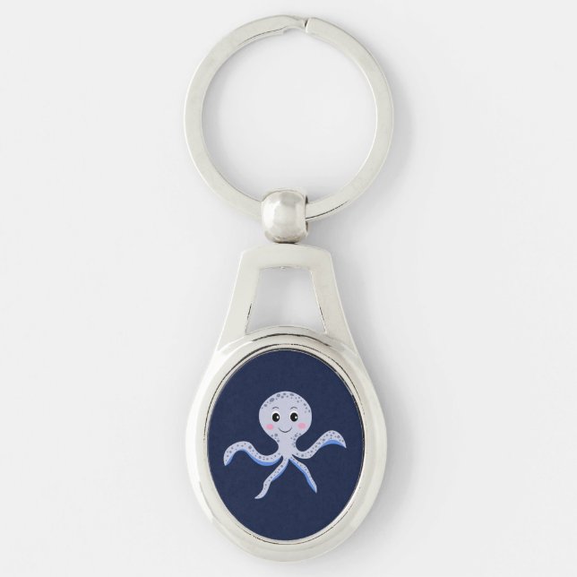 Octopus under the sea kids pattern key ring (Front)