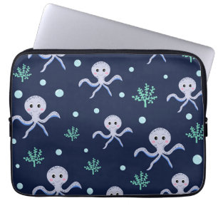 Octopus under the sea kids pattern laptop sleeve