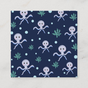 Octopus under the sea kids pattern loyalty card