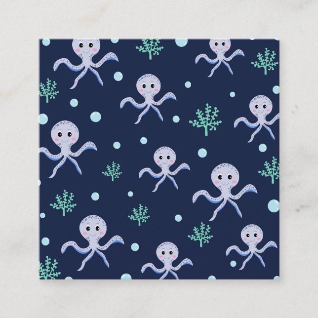 Octopus under the sea kids pattern loyalty card (Front)