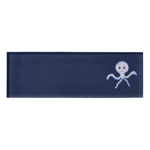 Octopus under the sea kids pattern name tag