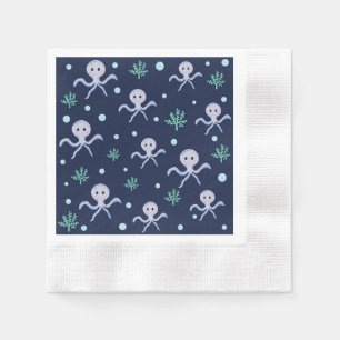 Octopus under the sea kids pattern napkin