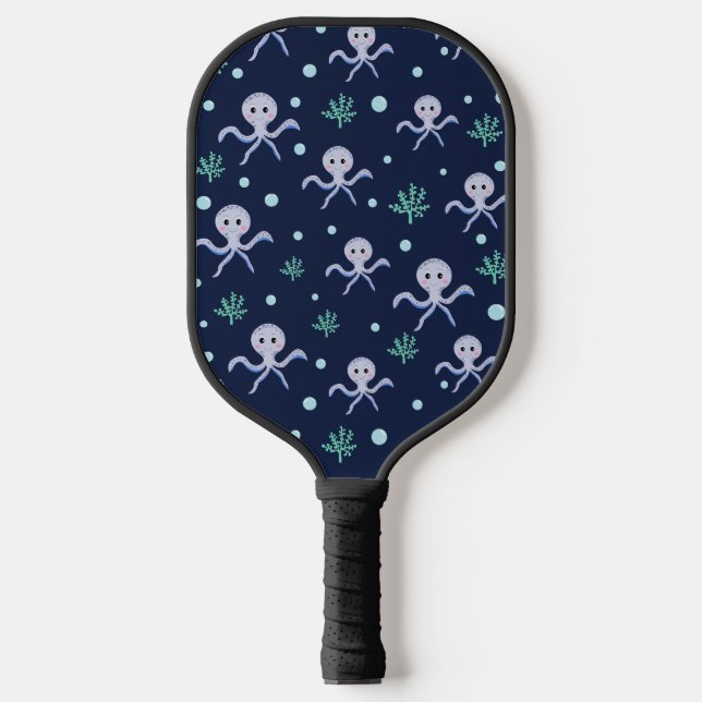 Octopus under the sea kids pattern pickleball paddle (Front)