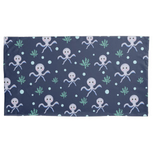 Octopus under the sea kids pattern pillowcase