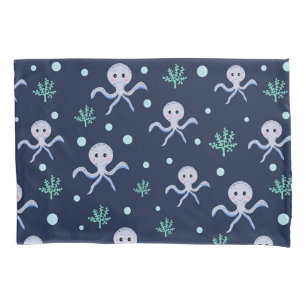 Octopus under the sea kids pattern pillowcase