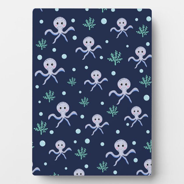 Octopus under the sea kids pattern plaque (Front)