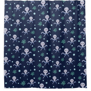 Octopus under the sea kids pattern shower curtain