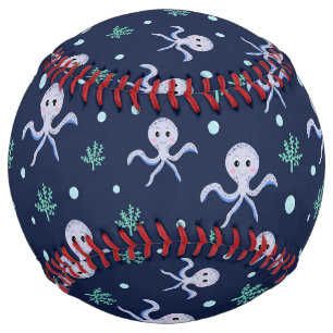 Octopus under the sea kids pattern softball
