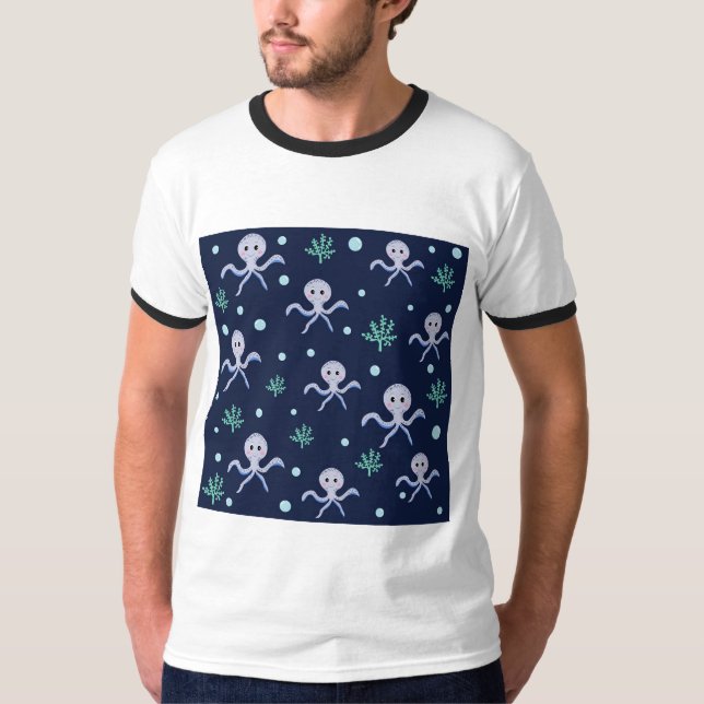 Octopus under the sea kids pattern T-Shirt (Front)