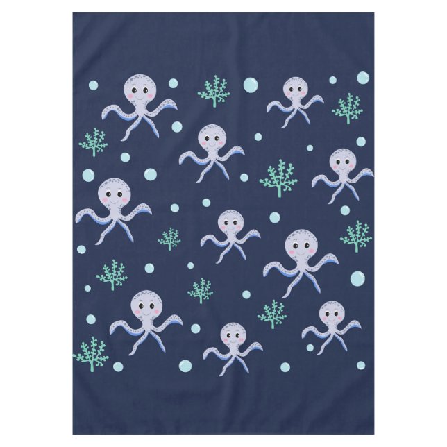 Octopus under the sea kids pattern tablecloth (Front)