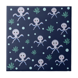 Octopus under the sea kids pattern tile