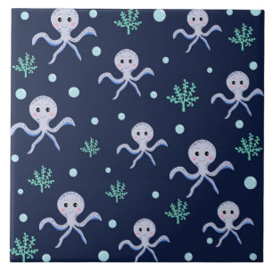 Octopus under the sea kids pattern tile