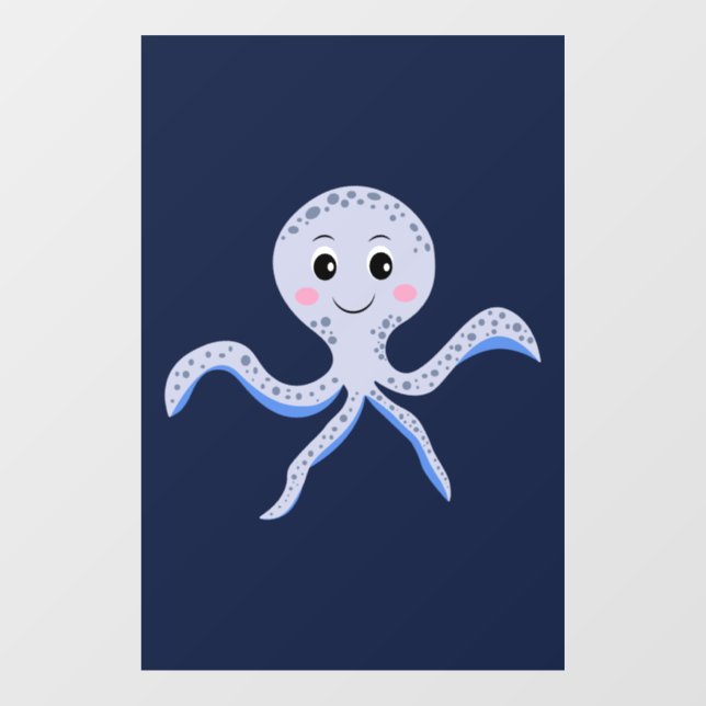 Octopus under the sea kids pattern window cling (Sheet)