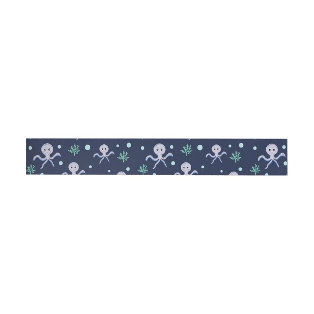 Octopus under the sea kids pattern wraparound address label (Individual)