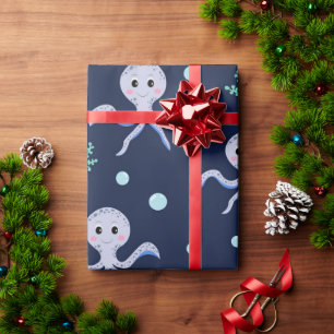 Octopus under the sea kids pattern wrapping paper
