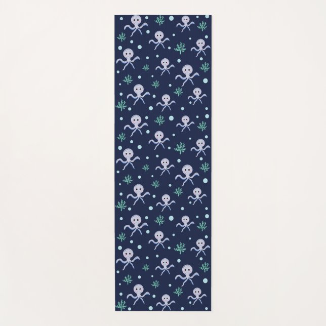 Octopus under the sea kids pattern yoga mat (Front)