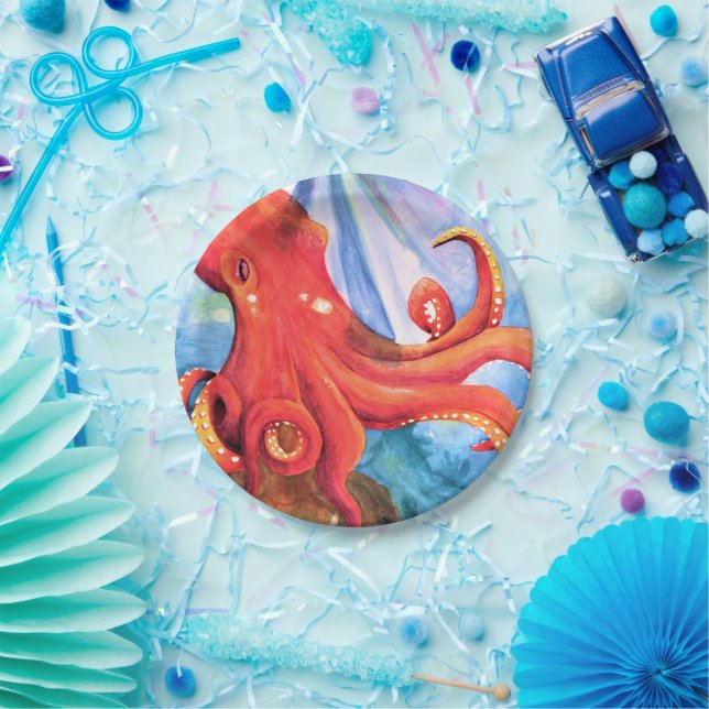Octopus "Under the Sea" Paper Plate (Party)