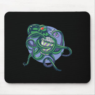 Octopus Watching A Movie - Detailed Graphic Design Mouse Mat